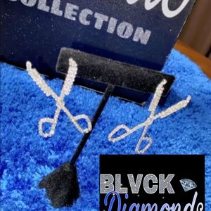 Diamond Bling Scissors Earrings